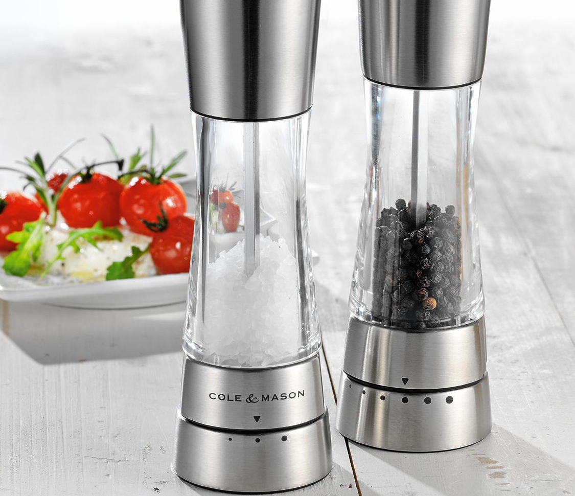 Cole and Mason salt & pepper grinders.