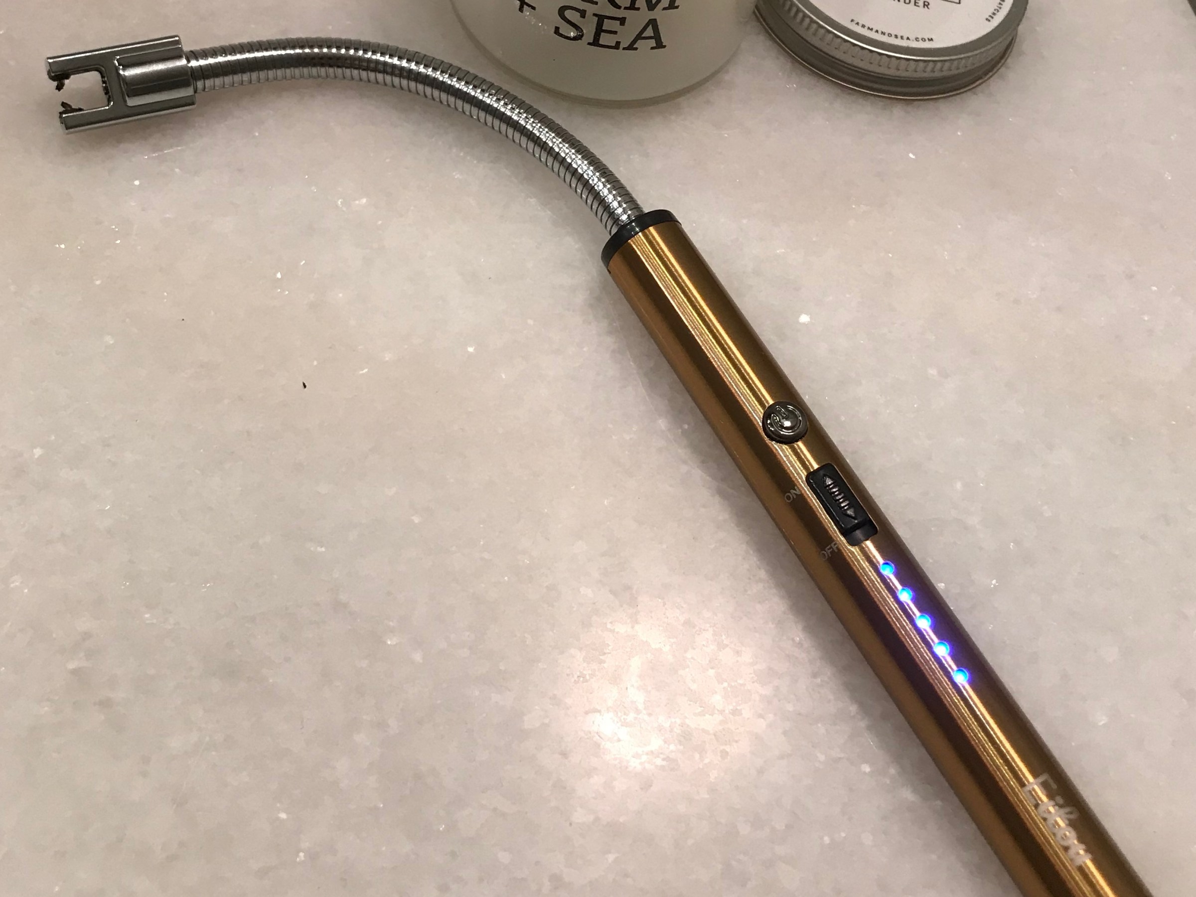 Rechargeable Arc Lighter for candles and fires.